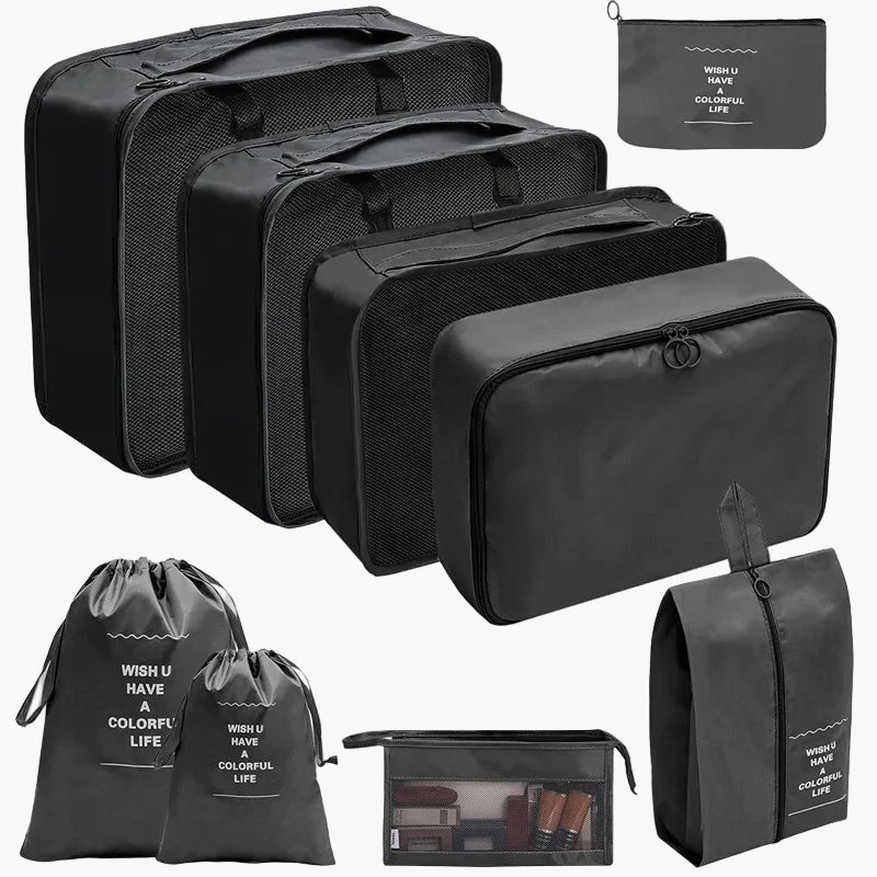 7/8/9/10 Pcs Set Travel Organizer Storage Bags Suitcase Packing Cubes Set Cases Portable Luggage Clothes Shoe Tidy Pouch Folding Savoir voyager