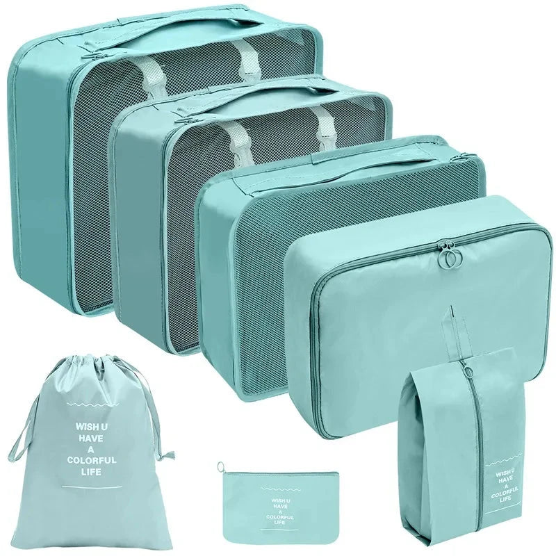 7/8/9/10 Pcs Set Travel Organizer Storage Bags Suitcase Packing Cubes Set Cases Portable Luggage Clothes Shoe Tidy Pouch Folding Savoir voyager