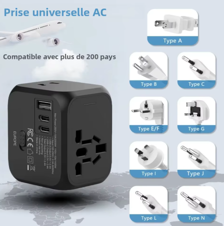 Adaptateur Universel de Voyage - Compatible Monde Entier Savoir voyager