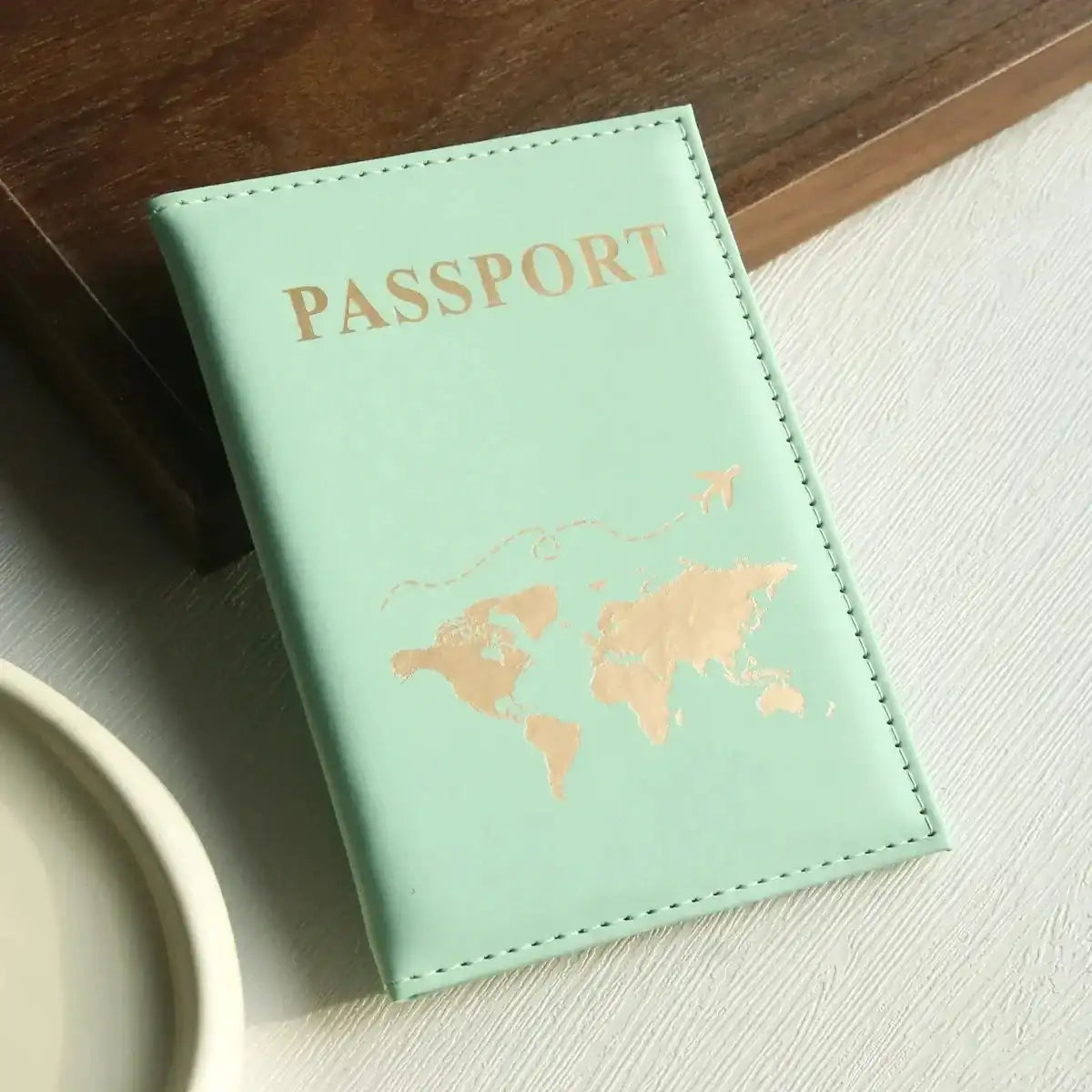 World Map Passport Cover Passport Holder Organizer Protective Card Case ID Document Passport Wallet Credit Card Holder Savoir voyager