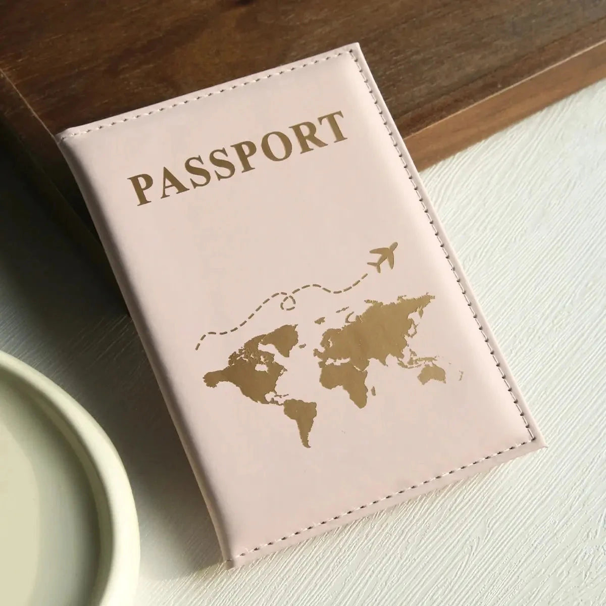 World Map Passport Cover Passport Holder Organizer Protective Card Case ID Document Passport Wallet Credit Card Holder Savoir voyager
