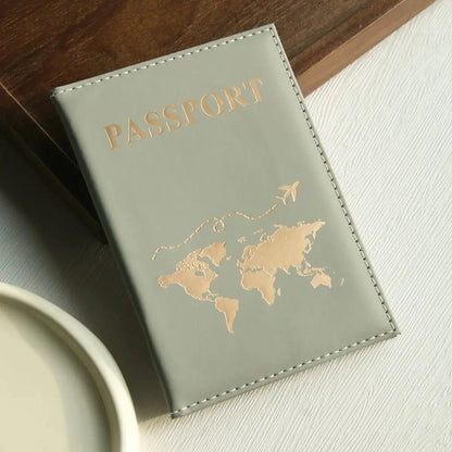 World Map Passport Cover Passport Holder Organizer Protective Card Case ID Document Passport Wallet Credit Card Holder Savoir voyager