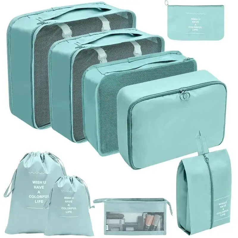 7/8/9/10 Pcs Set Travel Organizer Storage Bags Suitcase Packing Cubes Set Cases Portable Luggage Clothes Shoe Tidy Pouch Folding Savoir voyager