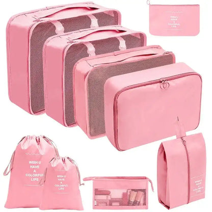 7/8/9/10 Pcs Set Travel Organizer Storage Bags Suitcase Packing Cubes Set Cases Portable Luggage Clothes Shoe Tidy Pouch Folding Savoir voyager