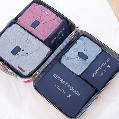 6 Pcs/Set Pink/Blue/Grey Travel Storage Bag Large Capacity Waterproof Luggage Clothing Underwear Storage Bag Bag With Zipper Savoir voyager