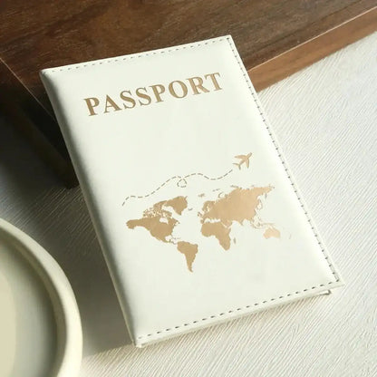 World Map Passport Cover Passport Holder Organizer Protective Card Case ID Document Passport Wallet Credit Card Holder Savoir voyager