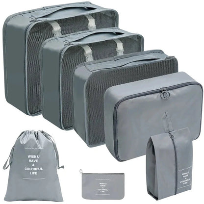 7/8/9/10 Pcs Set Travel Organizer Storage Bags Suitcase Packing Cubes Set Cases Portable Luggage Clothes Shoe Tidy Pouch Folding Savoir voyager