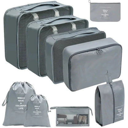 7/8/9/10 Pcs Set Travel Organizer Storage Bags Suitcase Packing Cubes Set Cases Portable Luggage Clothes Shoe Tidy Pouch Folding Savoir voyager