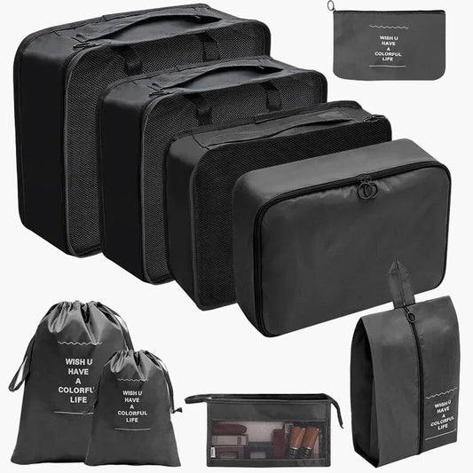 7/8/9/10 Pcs Set Travel Organizer Storage Bags Suitcase Packing Cubes Set Cases Portable Luggage Clothes Shoe Tidy Pouch Folding Savoir voyager