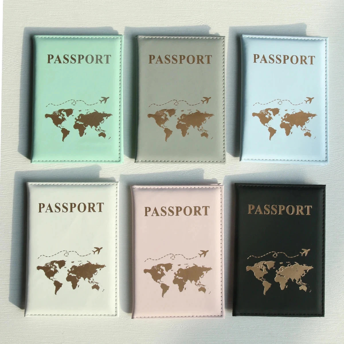 World Map Passport Cover Passport Holder Organizer Protective Card Case ID Document Passport Wallet Credit Card Holder Savoir voyager