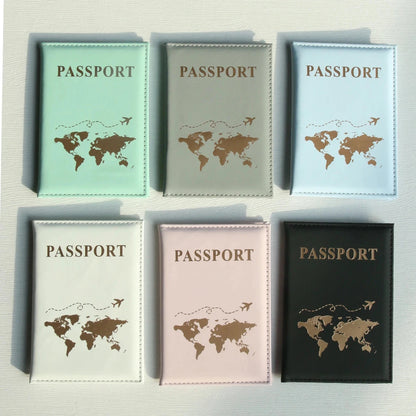 World Map Passport Cover Passport Holder Organizer Protective Card Case ID Document Passport Wallet Credit Card Holder Savoir voyager