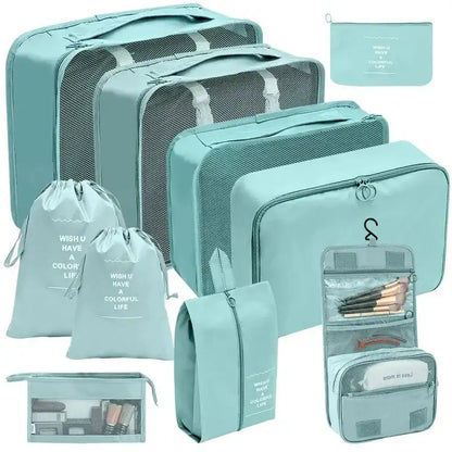 7/8/9/10 Pcs Set Travel Organizer Storage Bags Suitcase Packing Cubes Set Cases Portable Luggage Clothes Shoe Tidy Pouch Folding Savoir voyager